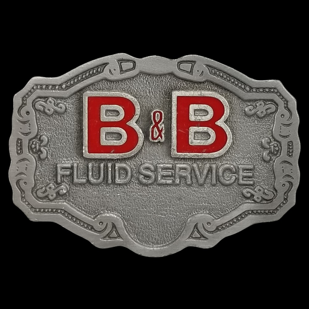 B&B Fluid Service Belt Buckle Hit‎ Line USA Vintage Industrial Workwear